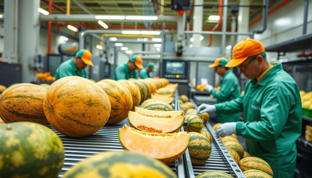 Quality control in melon processing