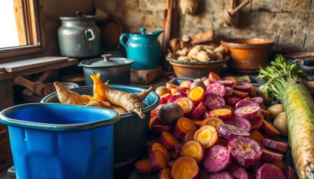 Oca Yam Processing,Washing and peeling machines,Cutting and slicing equipment