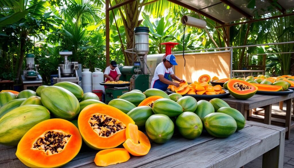 Papaya processing,Papaya equipment,Papaya slicing,Fruit processing machinery
