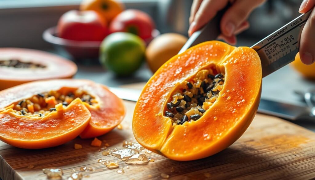 papaya slicing